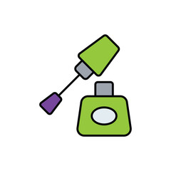 nail polish color line icon with white background vector stock illustration