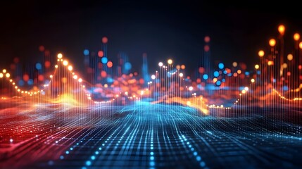 Obraz premium Abstract Technology Background with Data Visualization and Network
