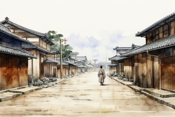 Naklejka premium Village street architecture outdoors.
