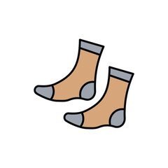 sock color line icon with white background vector stock illustration