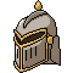 pixel art of medieval knight helmet