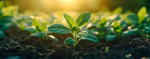 New Life Photo - Young Plant Sprout Growing in Sunlight