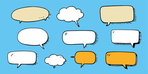 Fototapeta premium set of blank speech bubbles,=comic cartoon style, vector illustration