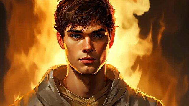 Stunning illustration of St. Jude, the Patron Saint of Lost Causes, with a beautifully detailed Catholic religious theme.