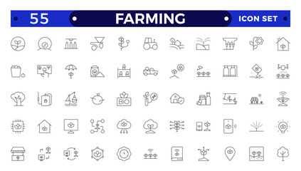 Farm, Farming, Agriculture Outline web icon set. Contains such Icons as Greenhouse, Haystack, Harvest and more. Outline icons collection.