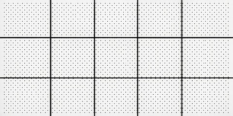 White Panel with Black Dots, Three-Part Composition, Abstract Design, Grid, Geometry, Minimalist, Dots