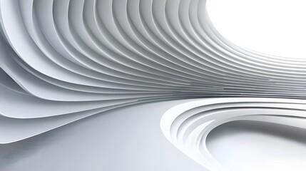 Obraz premium Abstract White Curved Lines Architectural Design