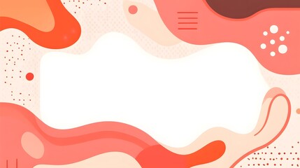 Abstract Orange and White Fluid Shapes Background