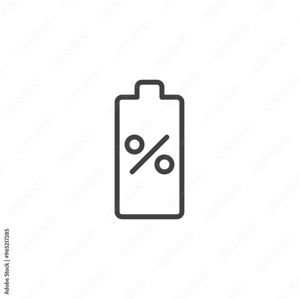 Sticker battery percentage line icon