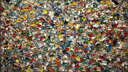 Abstract Artwork with Colorful Fragments