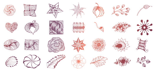 Colorful floral shape icon collection