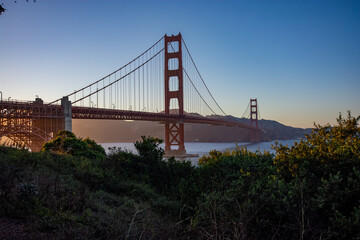 View of golden gate bridge in california, san francisco, united states.