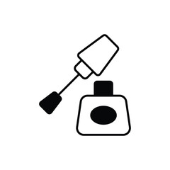 nail polish glyph icon with white background vector stock illustration