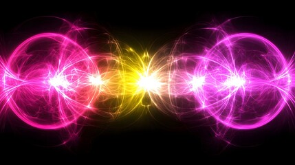 Abstract Pink Yellow Light Energy Background