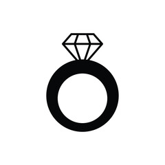 ring glyph icon with white background vector stock illustration