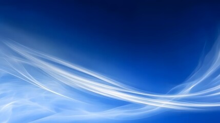 Abstract Blue and White Background with Curved Lines
