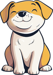 Fototapeta premium Cute dog illustration cartoon style pet happy smiling adorable funny puppy character baby animals