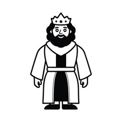 Medieval King Clipart Design - king Vector illustration in black and white
