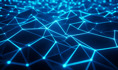 Abstract blue glowing lines forming a digital network.