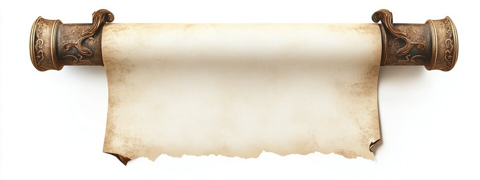 Vintage blank Horizontal paper scroll 