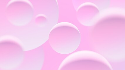 Abstract colorful pink balls. Chaotic scatter spheres. Festive party wallpaper.