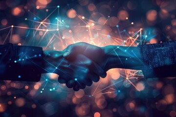 Business man holding tablet and showing holographic graphs and stock market statistics gain profits. business strategy