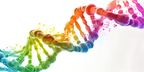 Colorful DNA Helix Structure - Genetic Research and Scientific Discovery in Biotechnology