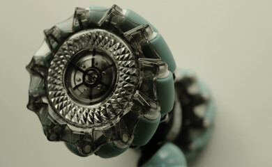 Robotic Style Wheels Concept Stock Photo. Circle Mechanism Part Background
