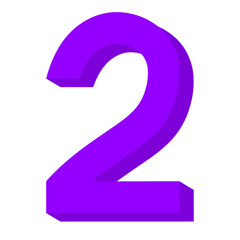 3d purple number 2, number, 2, two, number two, 3d number two on white, number two png, mathematics, school, lesson, education, element, icon, number png, purple number two on white, purple, icon