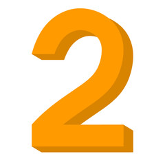 orange number 2, 3d orange number 2, number, 2, design of number 2, two, number two, 3d number two, number two png, mathematics, school, lesson, education, element, icon, number png