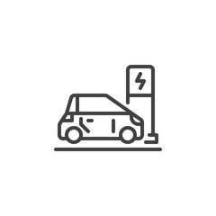 Electric Vehicle line icon