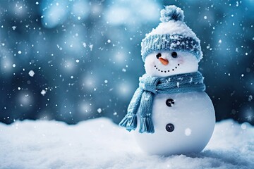 Snow man winter christmas outdoors.