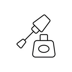 nail polish line icon with white background vector stock illustration