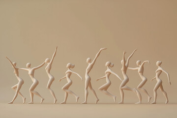 Fototapeta premium A series of women in various poses, all of them dancing