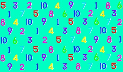 Background with numbers, 3d numbers, blue background with colorful number, blue, colorful, happy, school, fun, study, wrapping, paper, fabric, 123, pattern, seamless pattern, pattern of numbers