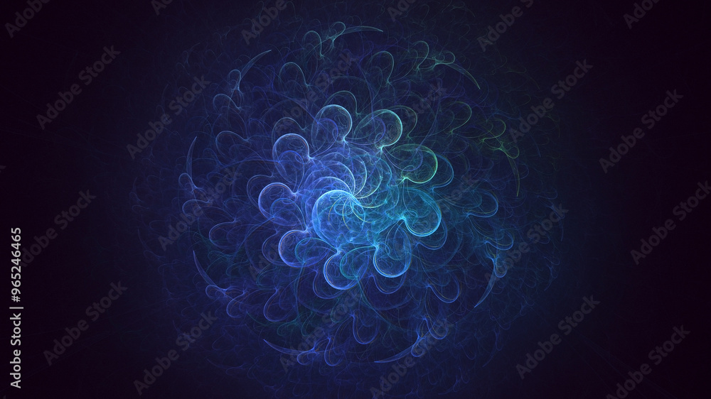 Poster 3d manual rendering abstract multicolor fractal light background. its not ai generatd illustration.