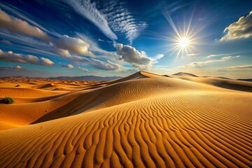 Naklejka premium Endless Dunes Under a Blazing Sun