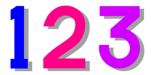 3d number 123, number one two three, 3d render of a number, colorful numbers, numbers, one,  two, three, 1, 2, 3, blue, purple, red, png, education, mathematics, number one,  number two, number three