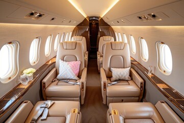 Luxury private jet interior