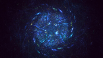 3D manual rendering abstract round light background. Its not AI Generatd illustration.