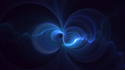 3D manual rendering abstract blue fractal light background. Its not AI Generatd illustration.
