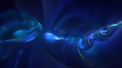 3D manual rendering abstract blue fractal light background. Its not AI Generatd illustration.
