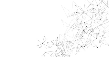 Background with simple triangle figures and dots. Graphic design element and geometry shape pattern on a white background.