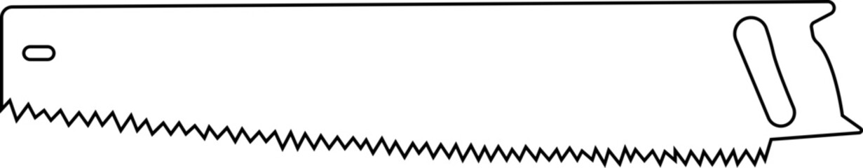 hand saw construction icon. vector silhouette template design elements of handsaw icons, Wood Working tools and graphic design, isolated on transparent background, use for mobile app, web or ui.