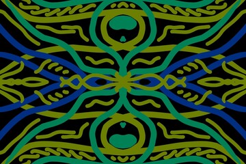 Green pattern, ornament, Green and black background, abstract background with lines, abstract background, blue and green abstract, face, masker, line
