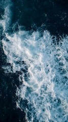 Aerial Photo of Foamy Ocean Waves