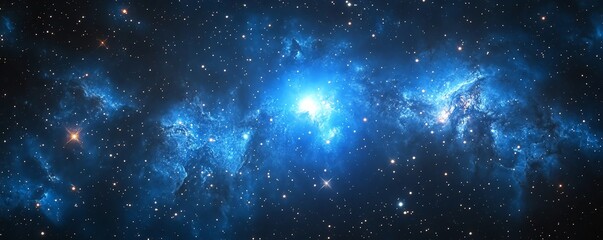 Obraz premium Cluster of blue giant stars surrounded by cosmic dust clouds, stars, stellar birthplaces