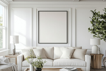 Frame mockup, Poster mockup, classic living room interior, luxury living room interior, frame, sofa
