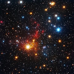 Fototapeta premium Starfield with a mix of colors representing various star temperatures, stars, stellar diversity