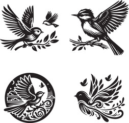 Bird silhouette shape vector design